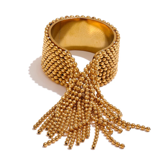 Adjustable Chain Tassel Ring, 18K Gold Plated | Fashion Statement Ring – Euphoria Jewels Co