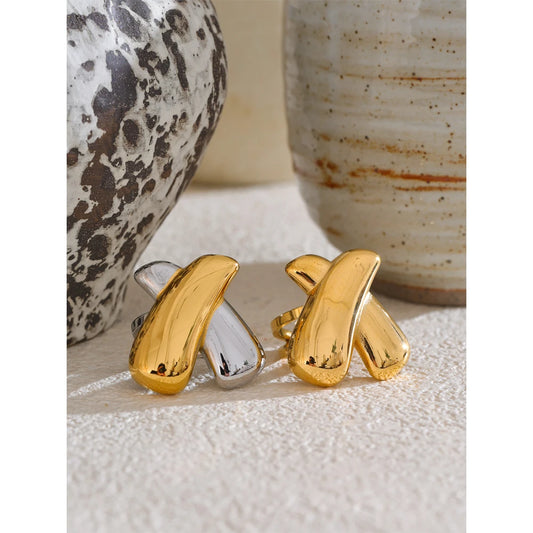 Open ring with unique texture, 18k gold plated | Modern and versatile design – Euphoria Jewels Co