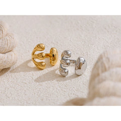 Adjustable Open Geometric Ring, Gold and Platinum Plated | Smooth Modern Design – Euphoria Jewels Co