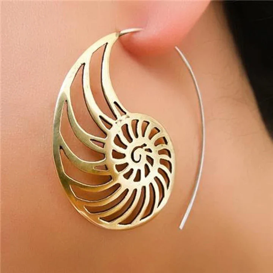 עגילי ספירלה זהובים וינטאג'