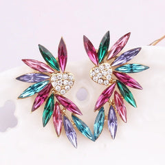 עגילי כנפי לב עם זירקוניה