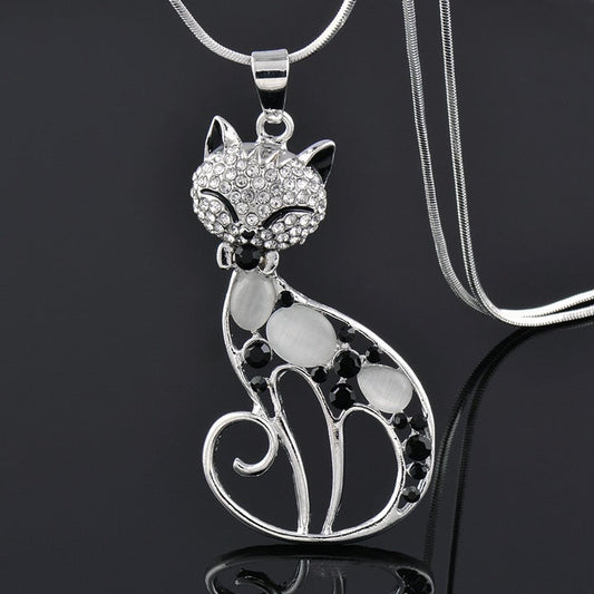 שרשרת Love Cats בכסף וזירקוניה משובצת
